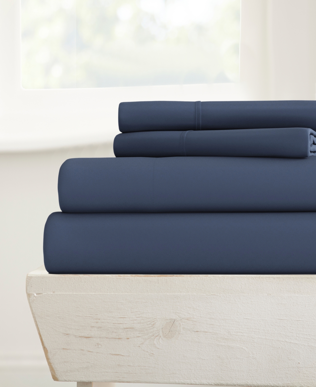 Ienjoy Home Style Simplified By The Home Collection 4 Piece Bed Sheet Set, Queen In Navy