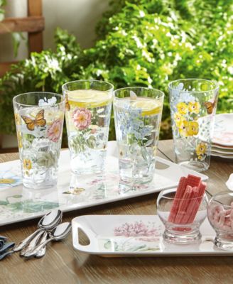 Butterfly Meadow Acrylic Highball Glasses, Set of 4