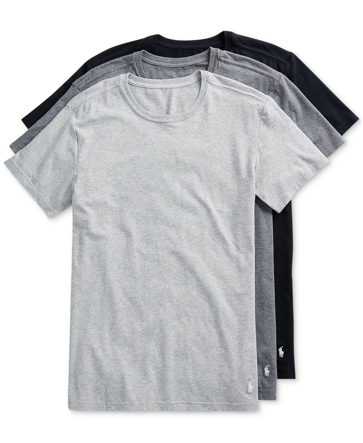 Polo Ralph Lauren Men's 3-pk. Slim-fit Stretch V-neck Undershirts In Black,grey Multi