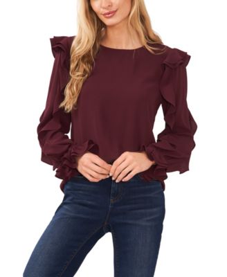 CeCe - Ruffled Crewneck Blouse