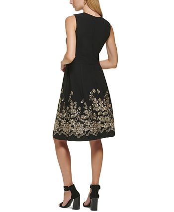 Calvin Klein Petite Embroidered-Skirt A-Line Dress & Reviews - Dresses -  Petites - Macy's