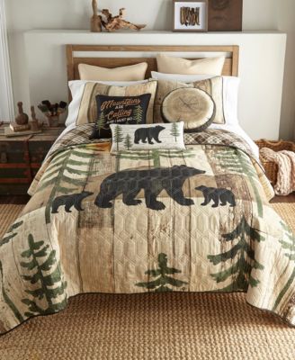 Painted Bear Mountain Decorative Pillow, 18" x 18"