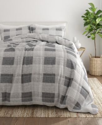 Ienjoy Home Home Collection Premium Ultra Soft Gingham Comforter Sets Bedding In Gray