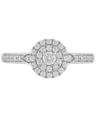 Lab-Created Diamond Halo Cluster Ring (3/8 ct. t.w.) in Sterling Silver