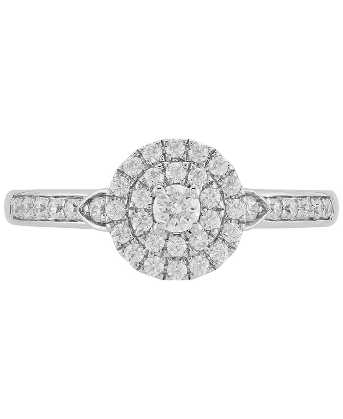 Forever Grown Diamonds LabCreated Diamond Halo Cluster Ring (3/8 ct. t