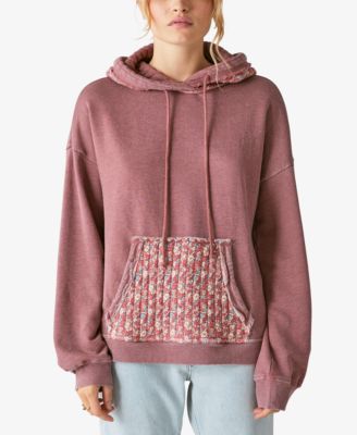 Lucky Brand Women's Quilted Patchwork Hooded Sweatshirt - Macy's