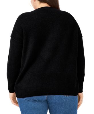 Plus Size Cozy Crewneck Long-Sleeve Extend-Shoulder Sweater
