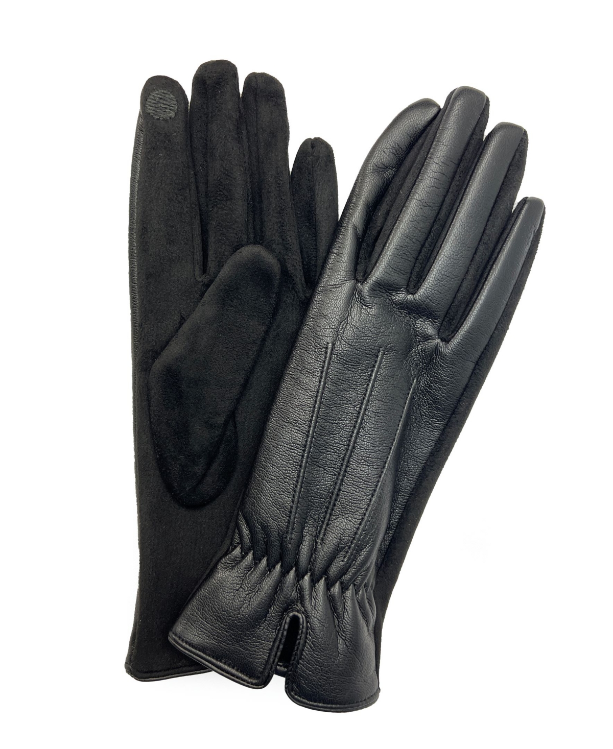 Marcus Adler Women's Cinched Wrist Faux Leather Touchscreen Glove In Black