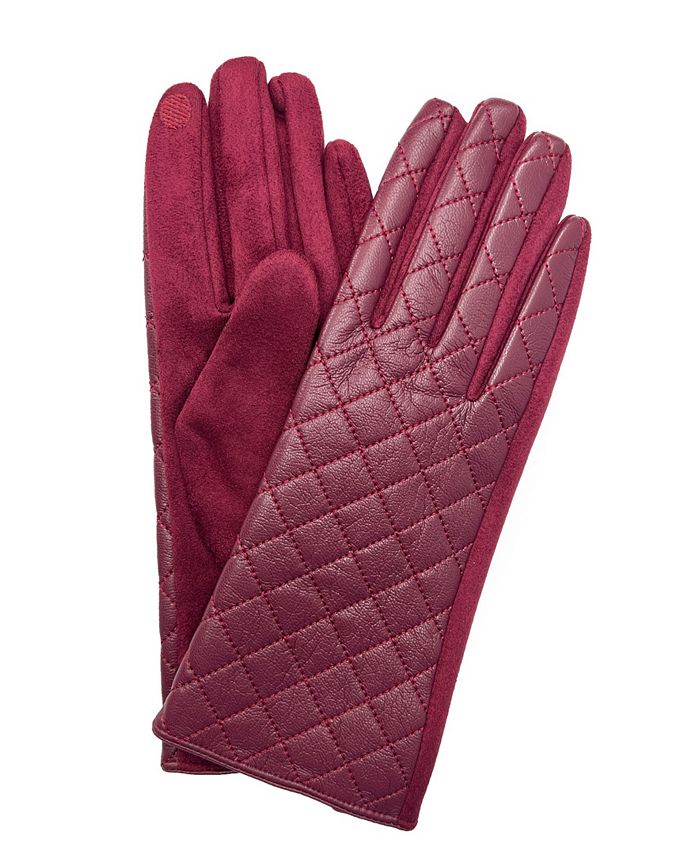 Marcus Adler Women's Quilted Faux Leather Touchscreen Glove Macy's