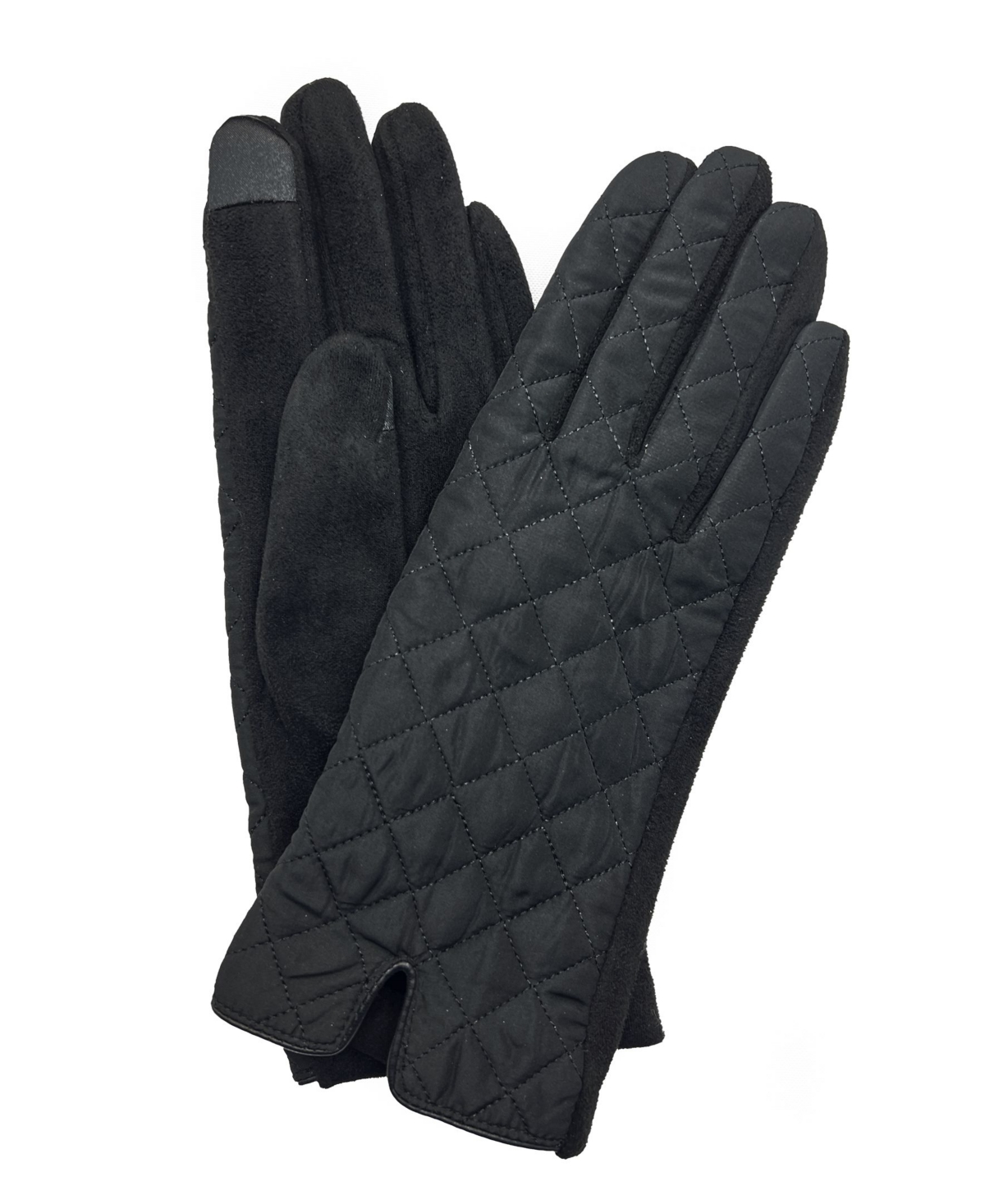 Marcus Adler Women's Quilted Faux Suede Touchscreen Glove In Black