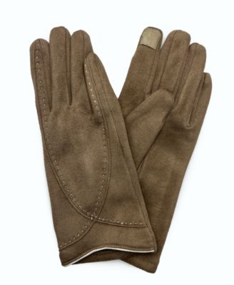 Women's Stitched Faux Suede Touchscreen Glove