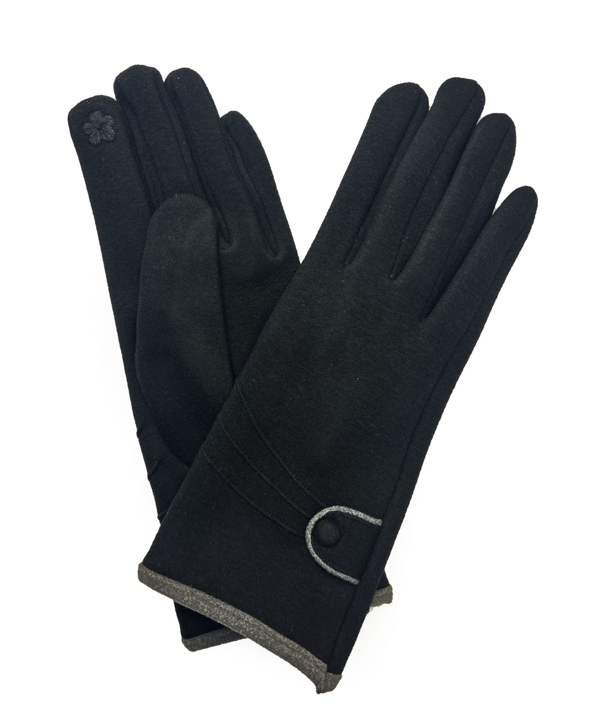 Marcus Adler Women's Button Ultra Cozy Jersey Touchscreen Glove In Black