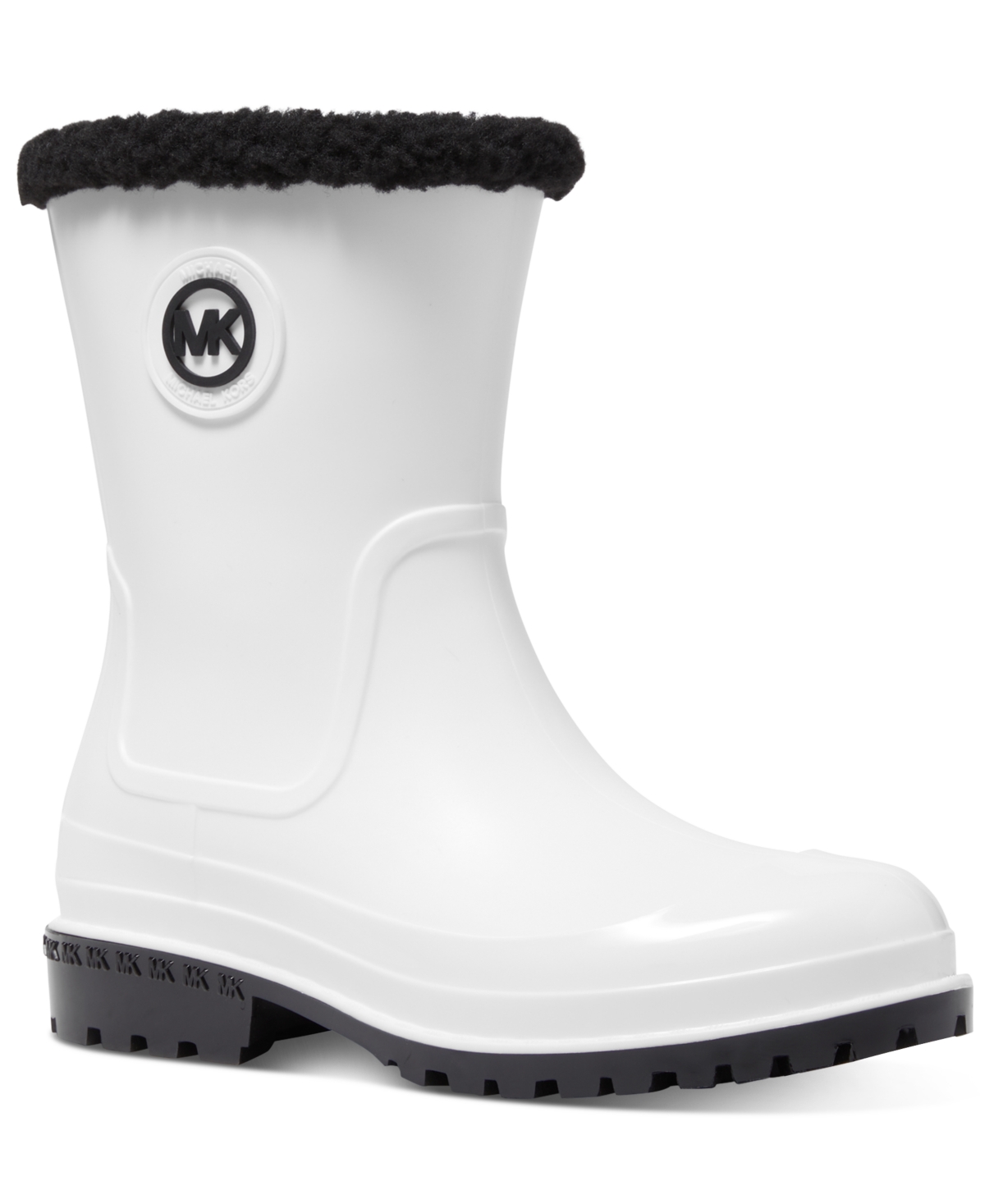 Michael Kors Michael  Women's Montaigne Pull-on Rain Boots In Optic White,black