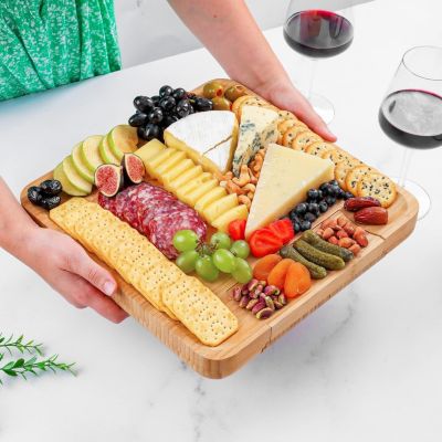 Wooden Bamboo Cheese Board Party Set