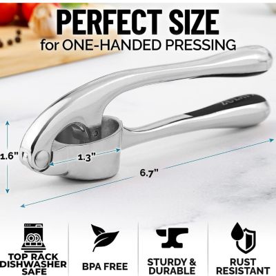 Premium Garlic Press Set - Rust Proof & Dishwasher Safe Professional Garlic Mincer Tool