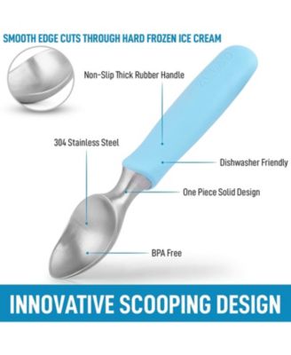 Heavy Duty Ice Cream Scoop - Stainless Steel Ice Cream Scooper With Non-Slip Rubber Grip