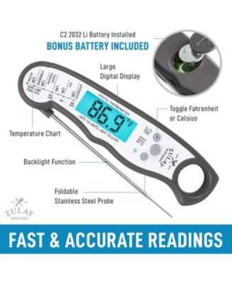 Instant Read Food Thermometer - Waterproof Digital Meat Thermometer