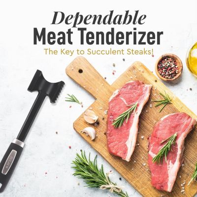 Metal Meat Tenderizer Hammer with Comfort-Grip Handle