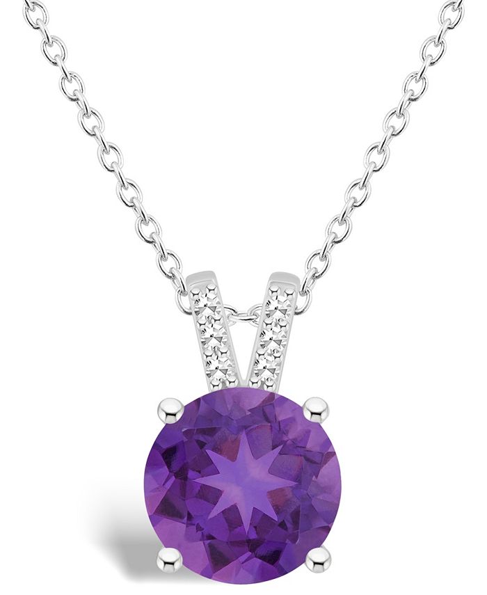 Macy's Women's Amethyst (13/4 ct.t.w.) and Diamond Accent Pendant