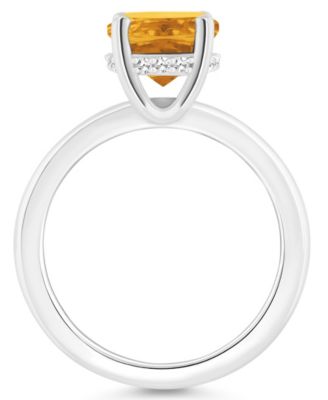 Women's Citrine (2-1/2 ct.t.w.) and Diamond Accent Ring in Sterling Silver
