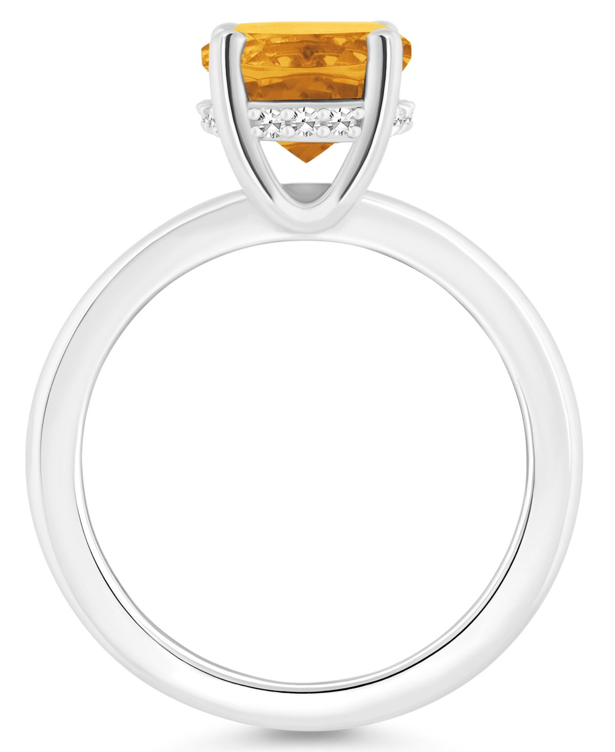 Macy's Women's(2-1/2 ct.t.w.) and Diamond Accent Ring in Sterling Silver - Citrine