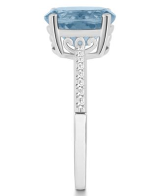 Women's Sky Blue Topaz (3-3/5 ct.t.w.) and Diamond (1/10 ct.t.w.) Ring in Sterling Silver