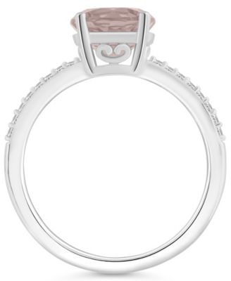 Women's Rose Quartz (1-3/4 ct.t.w.) and Diamond (1/10 ct.t.w.) Ring in Sterling Silver
