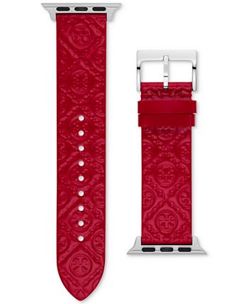 Tory Burch Women's T Monogram Red Leather Strap For Apple Watch®  38mm/40mm/41mm & Reviews - All Watches - Jewelry & Watches - Macy's