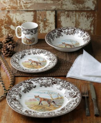 Woodland Red Fox Dinner Plates, Set of 4