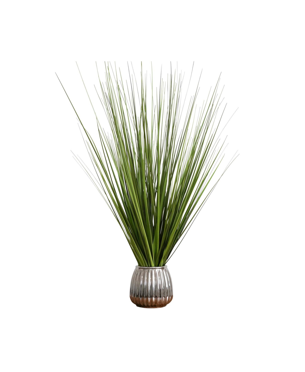 Desktop Artificial Foliage in Ribbed Ceramic Pot, 29" - Silver-Tone