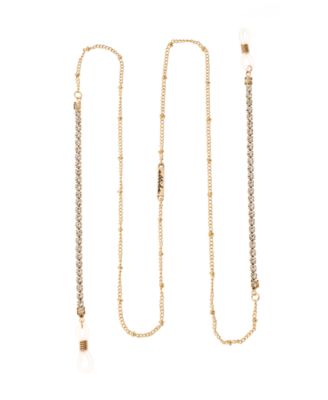 Women's 18k Gold Plated Crystal Shores Glasses Chain
