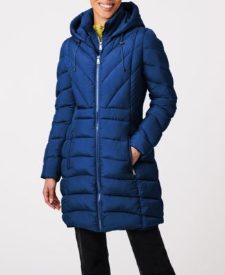 Bernardo Women s Hooded Quilted Puffer Coat with Removable Bib Macy s