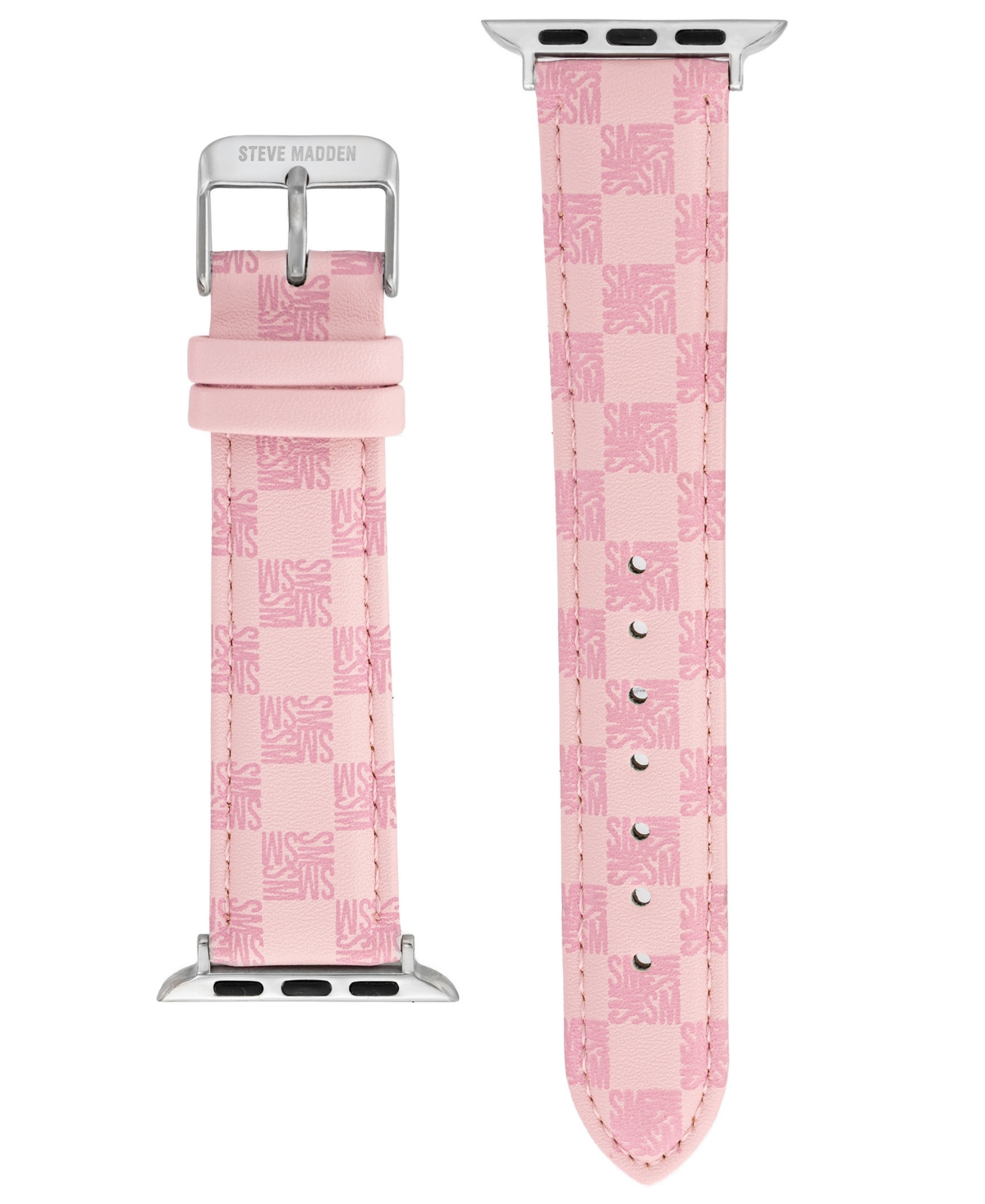 Women's Pink Faux Leather Band designed for Apple Watch 42mm (Series 10) & 38/40/41mm - Pink