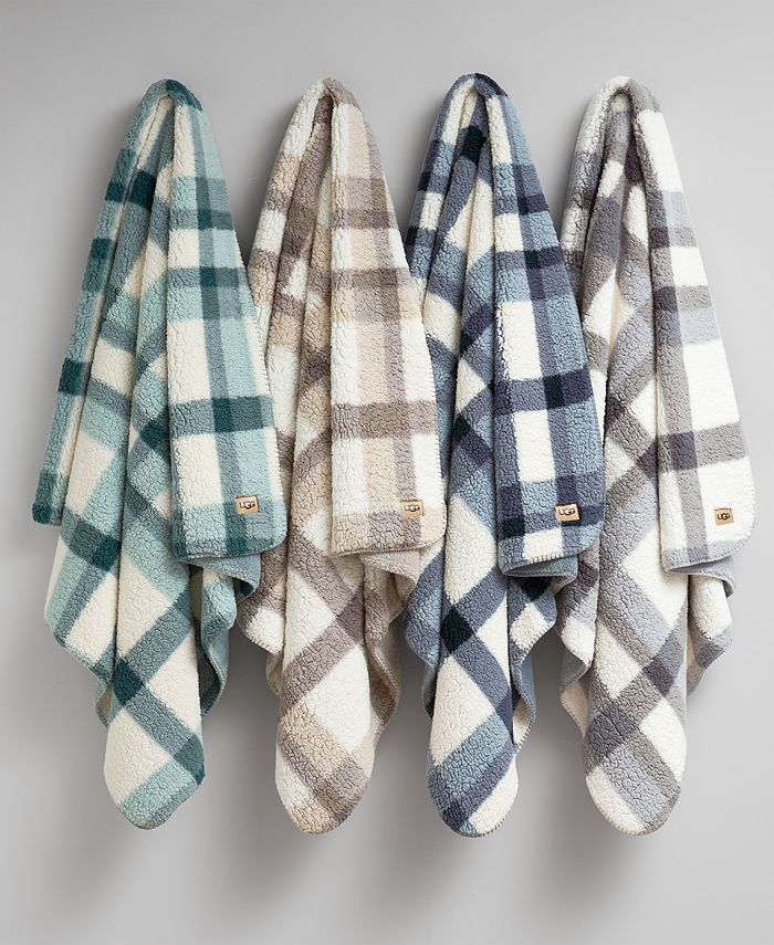 UGG® Evie Plaid Sherpa Throw, 50" x 70" & Reviews Blankets & Throws