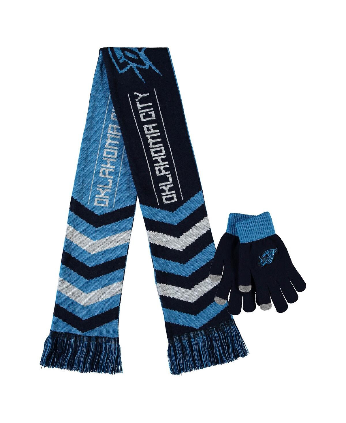 Shop Foco Men's And Women's  Blue Oklahoma City Thunder Glove And Scarf Combo Set