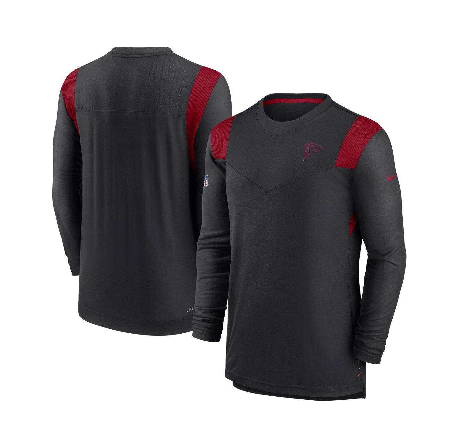 Men's Black Atlanta Falcons Sideline Tonal Logo Performance Player Long Sleeve T-shirt
