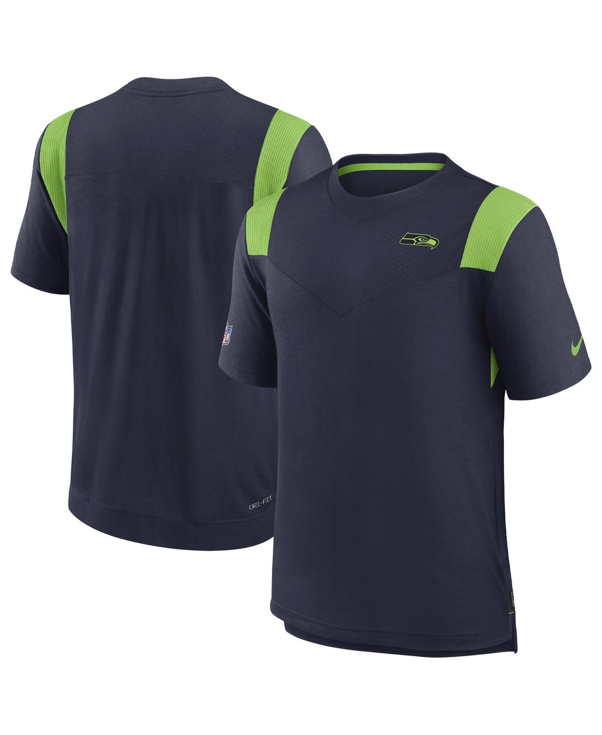 Men's Nike CollegeSeattle Seahawks Sideline Tonal Logo Performance Player T-shirt - Navy