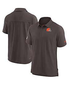 Men's Brown Cleveland Browns Sideline Lockup Performance Polo Shirt