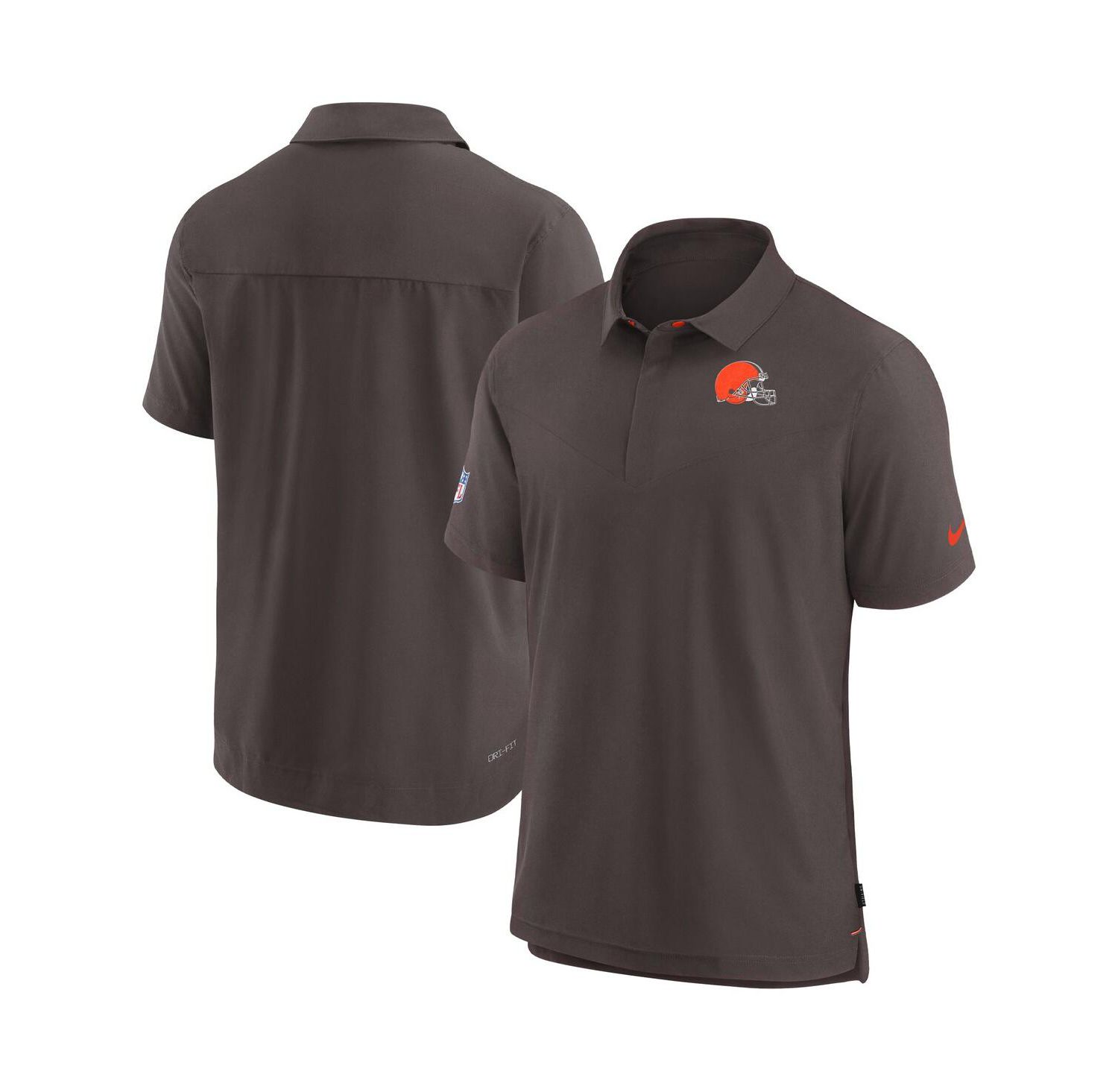 Men's Brown Cleveland Browns Sideline Lockup Performance Polo Shirt