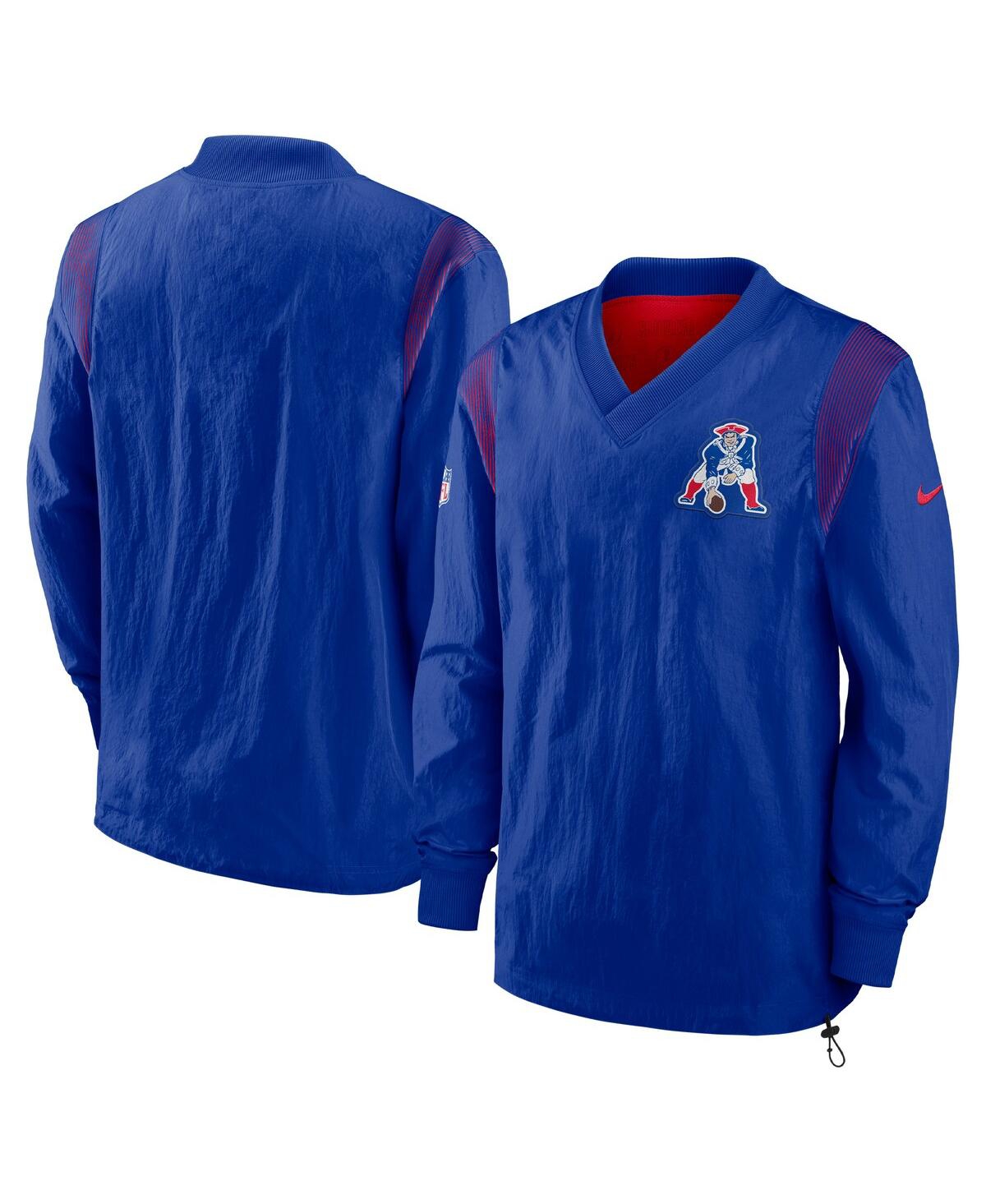 Nike Men's  Royal New England Patriots Sideline Team Id Reversible Pullover Windshirt