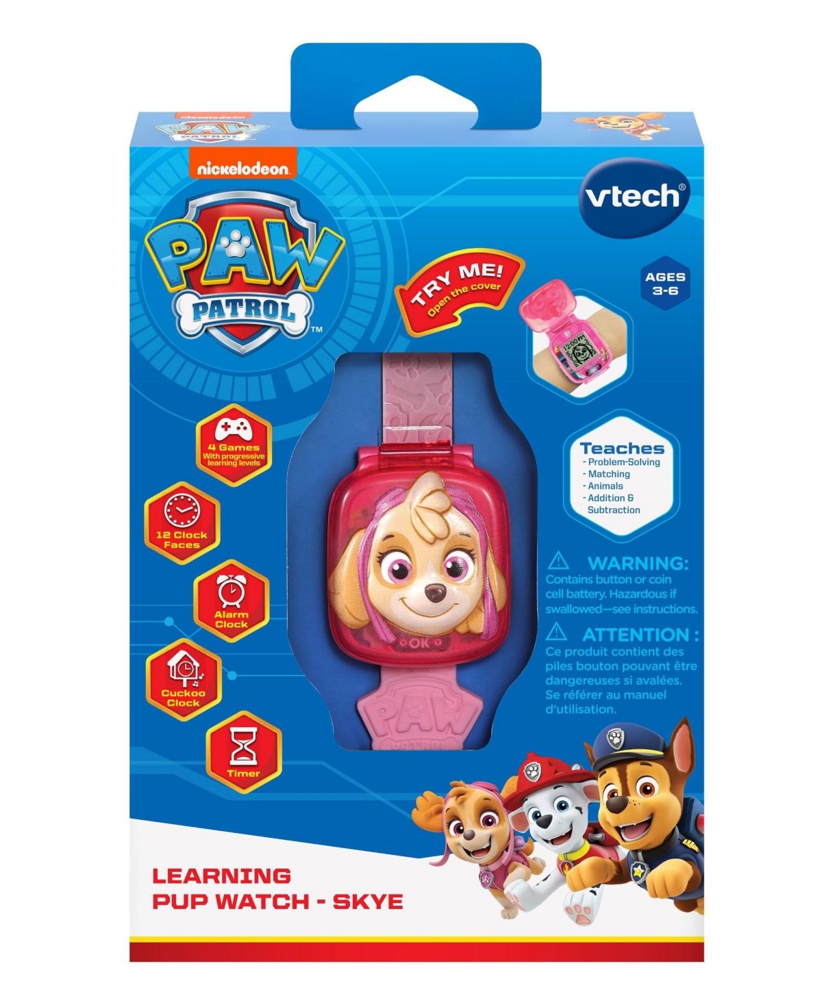 Vtech Paw Patrol Learning Pup Watch, Skye In Multi