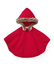 Hope  Henry Girls' Sweater Cape with Faux Fur, Kids