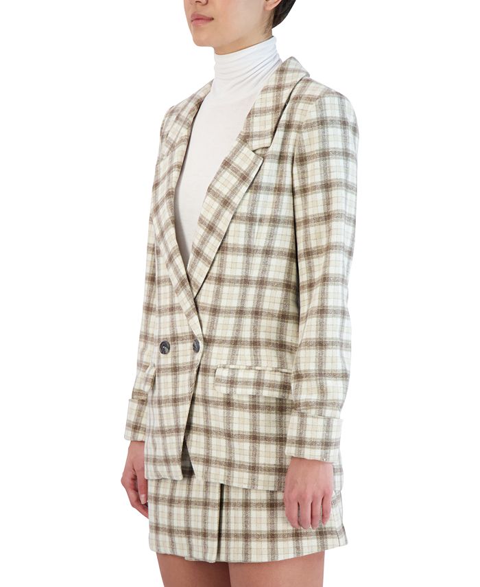 BCBGeneration Women's DoubleBreasted Plaid Blazer Macy's