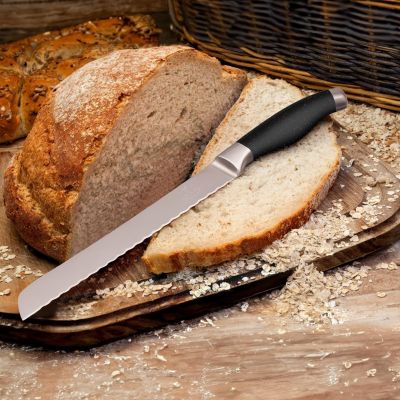 Serrated Bread Knife - Stainless Steel Bread Knife for Homemade Bread, Cake, Bagel