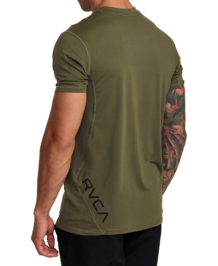 RVCA Men's Sport Vent Short Sleeve T-Shirt | Olive Green | Breathable Mesh Sides