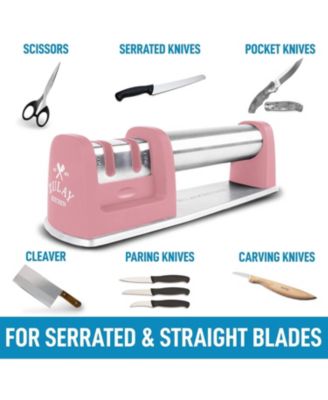 Premium Quality Knife Sharpener for Straight and Serrated Knives Stainless Steel Ceramic and Tungsten