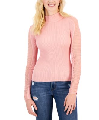 Crave Fame - Juniors' Mesh-Trim Mock-Neck Top