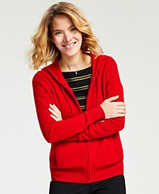 Women's 100% Cashmere Zip Hoodie, Regular & Petites, Created for Macy's