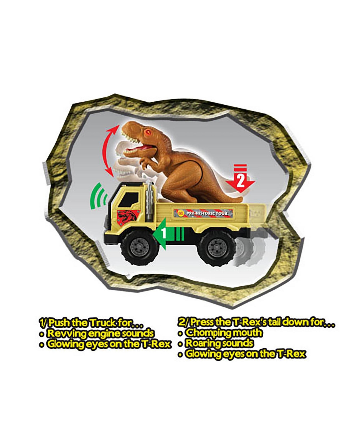 Redbox Prehistoric Times Trex Transporter Light Sounds Children's Play Truck Dinosaur Figurine In Multi