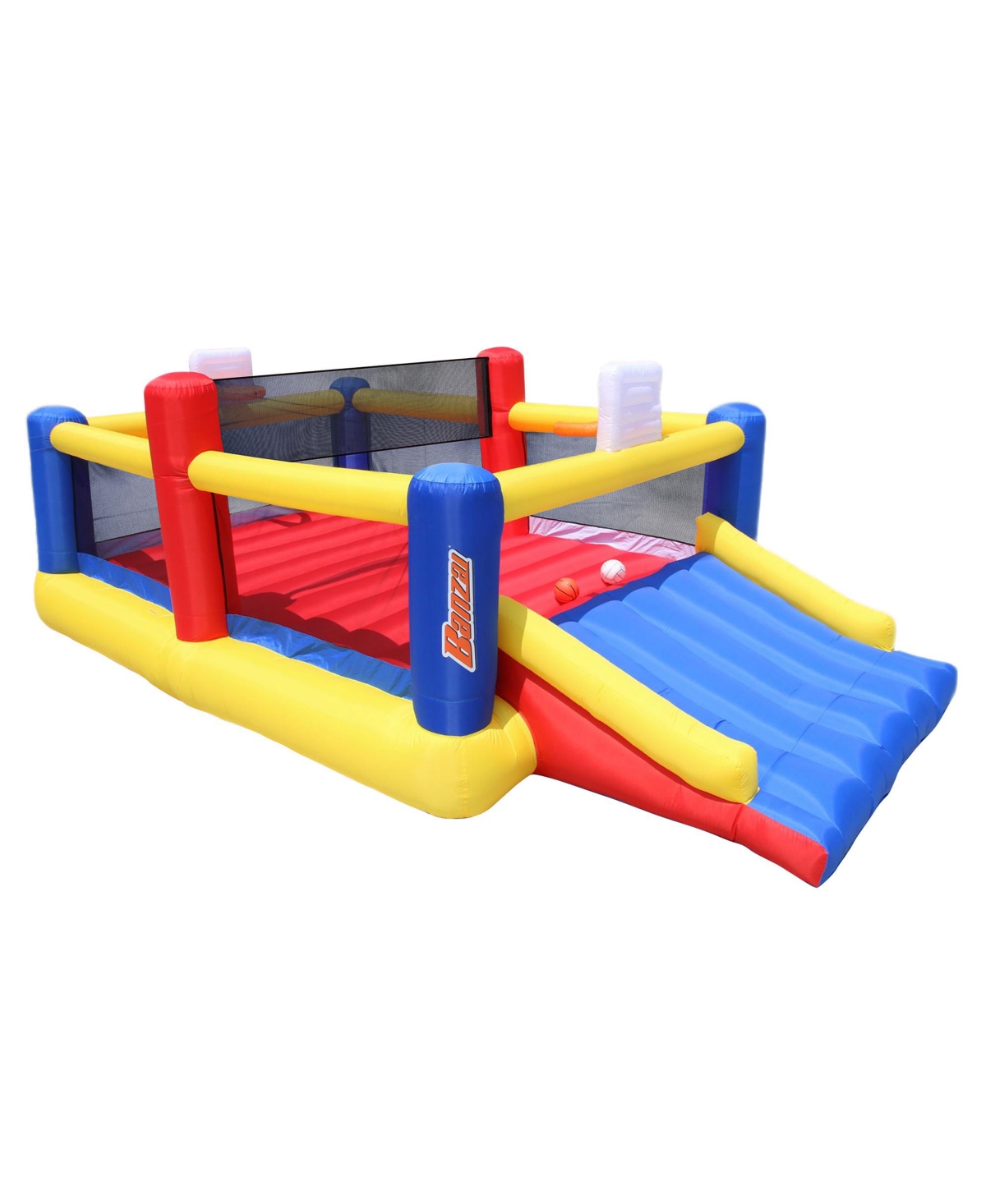 Banzai Sports Zone Bounce Arena Inflatable Bouncer Basketball And Volleyball Motor Air Blower, 17.4' X 10' In Multi